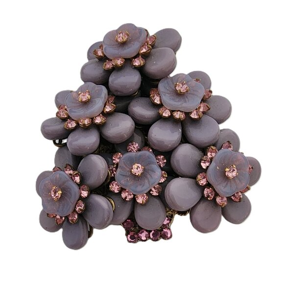 Stanley Hagler N.Y.C. Purple and Pink Flower Tree Brooch vintage - Picture 8 of 8